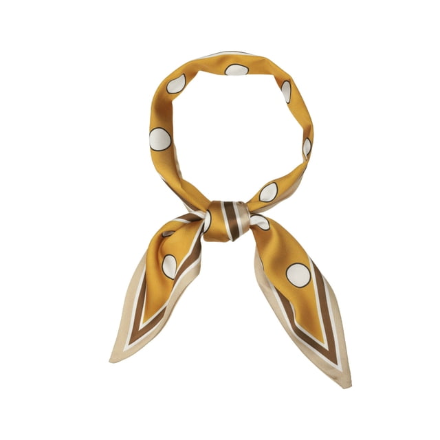 Cinta para el cabello elegante y delgada INSPIRE CHIC para mujeres, con diseño de lunares amarillos, para bolso y cuello