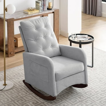 BALUS Modern Accent Rocking Chair, Upholstered Glider Rocking Chair ...