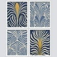 thumbnail image 2 of PixonSign Framed Wall Art Navy and Gold Leave Pattern Prints, Set of 4 Abstract Botanical Paintings, Nature Wilderness Wall Décor, Vintage Retro Adhesive Canvas Posters - 11"x14" White, 2 of 5