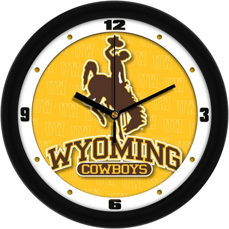 Wyoming Cowboys 11.5'' Suntime Premium Glass Face Dimension Wall Clock