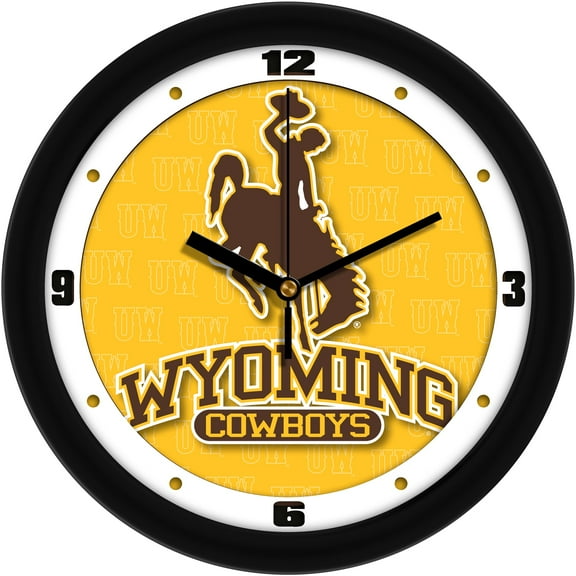 Wyoming Cowboys 11.5'' Suntime Premium Glass Face Dimension Wall Clock