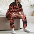 thumbnail image 6 of Halloween Costumes Mens Pajamas Set, Halloween Happy Ghost Pink Halloween Pajamas Button Down Long Sleeve Loungewear Halloween Sleepwear Pjs sets for Men, 6 of 7