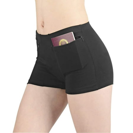 

Pocket Pantie for Women Travel Underwear with Secret Pocket Panties Women s Small Size 2 Packs (Black)
