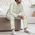 thumbnail image 7 of Salouo Moon And Rabbit Print Button-Front Long Sleeve Pajama Set for Men, Soft 2Pjs Men's Long Sleeve Sleepwear-Medium, 7 of 7