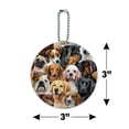 thumbnail image 6 of Dogs Lab Retriever Dachshund Poodle Pattern Round Luggage ID Tag Card Suitcase Carry-On, 6 of 8