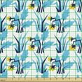 thumbnail image 2 of Garden Fabric by the Yard, Geometric Flower Bouquets Field in Hohloma Tones Beauty Spring Theme, Decorative Upholstery Fabric for Chairs & Home Accents, Sky Blue Indigo and Yellow by Ambesonne, 2 of 5