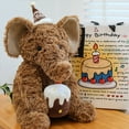 thumbnail image 2 of Elephant Stuffed Animal - 15.7 inch - Machine Washable - Soft Elephant Plush with Birthday Cake, Elephant Baby Toy, Elephant Animal Toy, Brown Elephant Stuffed Animal, Newborn Infant, Stuffies, 2 of 6