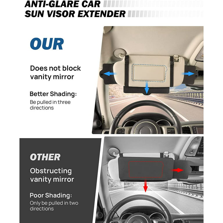 JOYTUTUS Car Sun Visor Sunshade Extender, Adjustable,Protects from  Anti-Glare, UV Rays Blocker Window Sun Visor Windshield Sunshade Extender  for car SUV(1 Pack) 