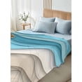 thumbnail image 5 of Aqua Beige Ombre Flat Sheets Only King Size, Soft Breathable Bed Top Sheets for Mattress, Modern Abstract Moire Art Geometric Luxury Bedding Flat Sheets for Home Hotel Bedroom Bed Protection, 5 of 9