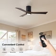 thumbnail image 2 of Matthews Fan Company IR3HLK-BK-WA-60 Irene 60" Matte Black Hugger Ceiling Fan with 3 Walnut Blades, Integrated LED Light Kit, Remote Control, Indoor/Outdoor Damp Rated, 2 of 6