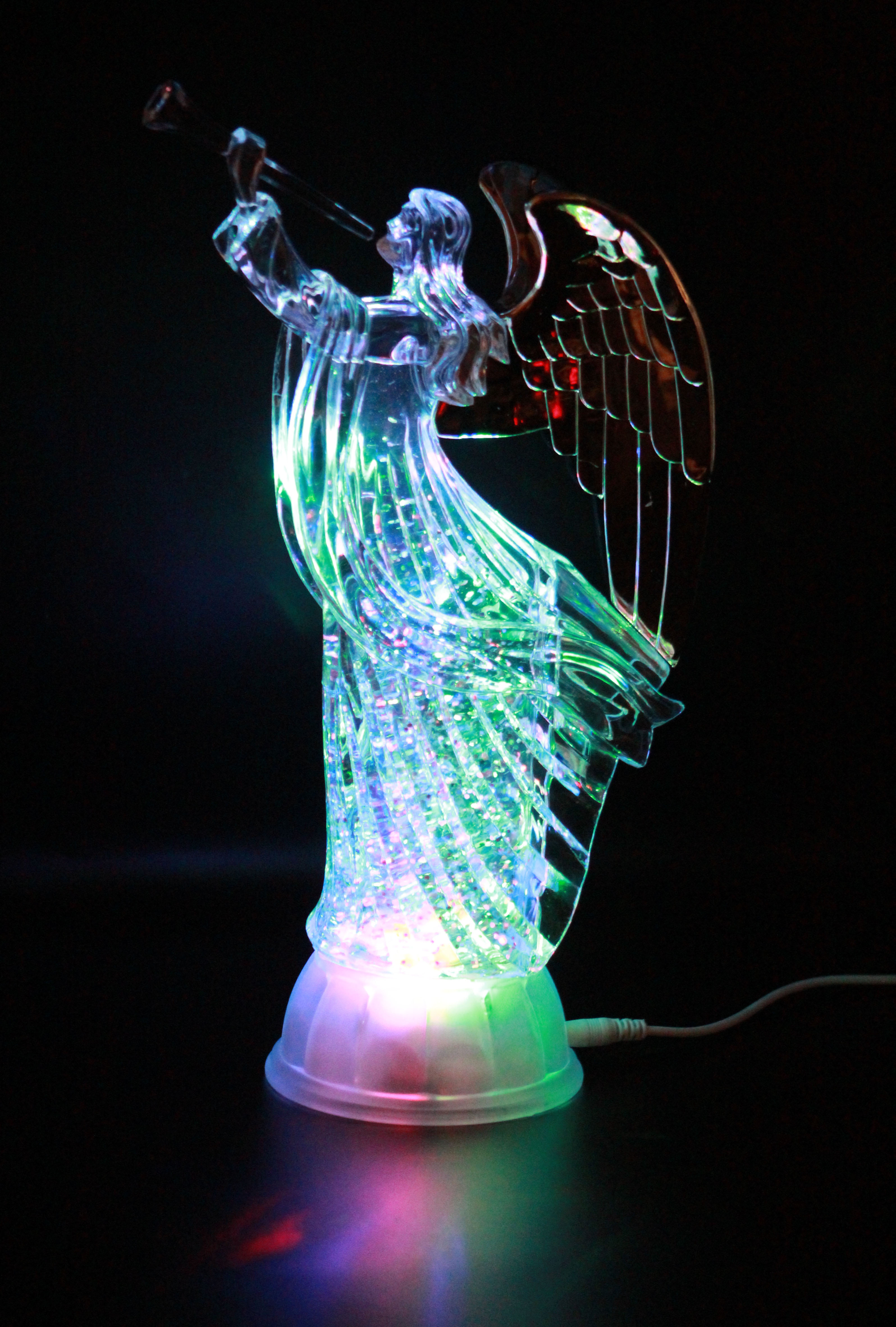 Electric-Led Light Up Figurine Swirling Glitter Lighted Sparkling Multi ...