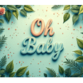 thumbnail image 4 of LUUFILx Oh Baby Banner Backdrop Greenery Floral Design Baby Shower Event Party Supplies Photography Props Decors Background Gender Reveal, 4 of 7