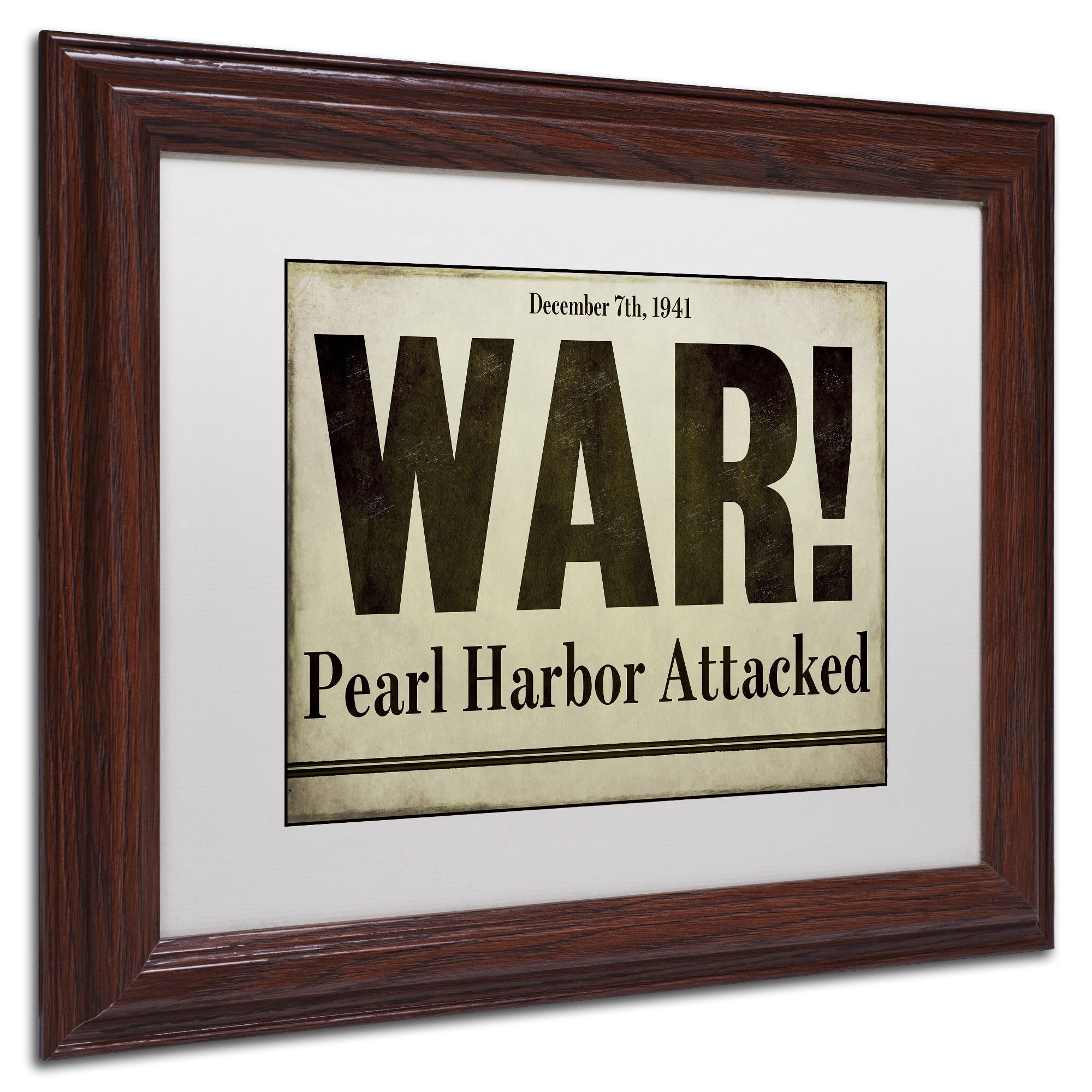 Trademark Fine Art "Pearl Harbor" Canvas Art by Color Bakery White Matte, Wood Frame