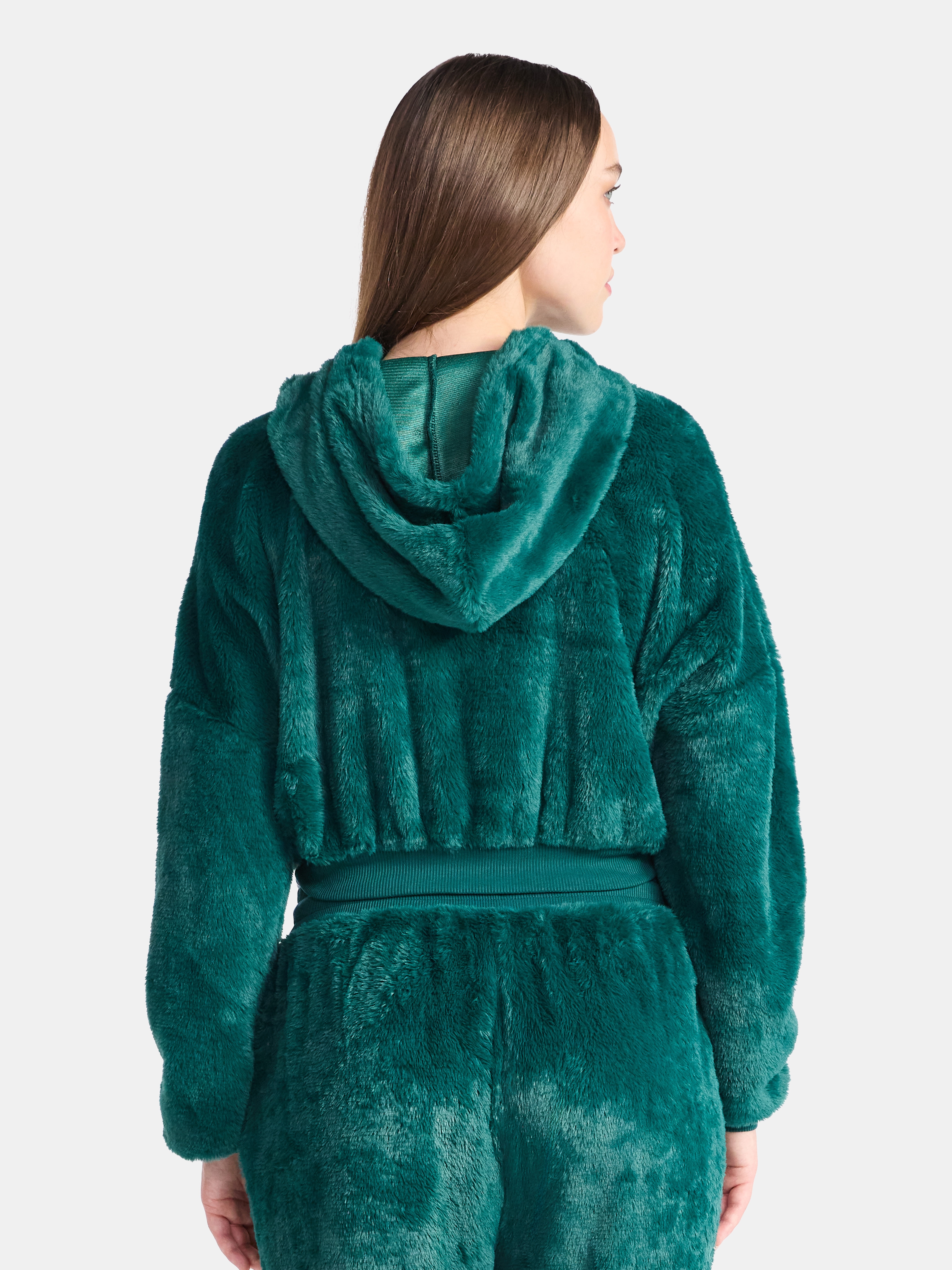 No Boundaries Christmas Plush Jacket, Women's & Women's Plus