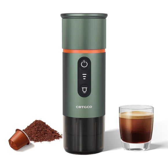 COTGCO - Cafetera portátil para viajes: cafetera portátil, autocalentamiento, haz 8 tazas de café de