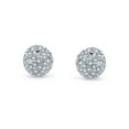 thumbnail image 2 of Bling Jewelry Womens Elegant  Sterling Silver Drop Ball Earrings with 8MM  Pave Crystals, 2 of 5