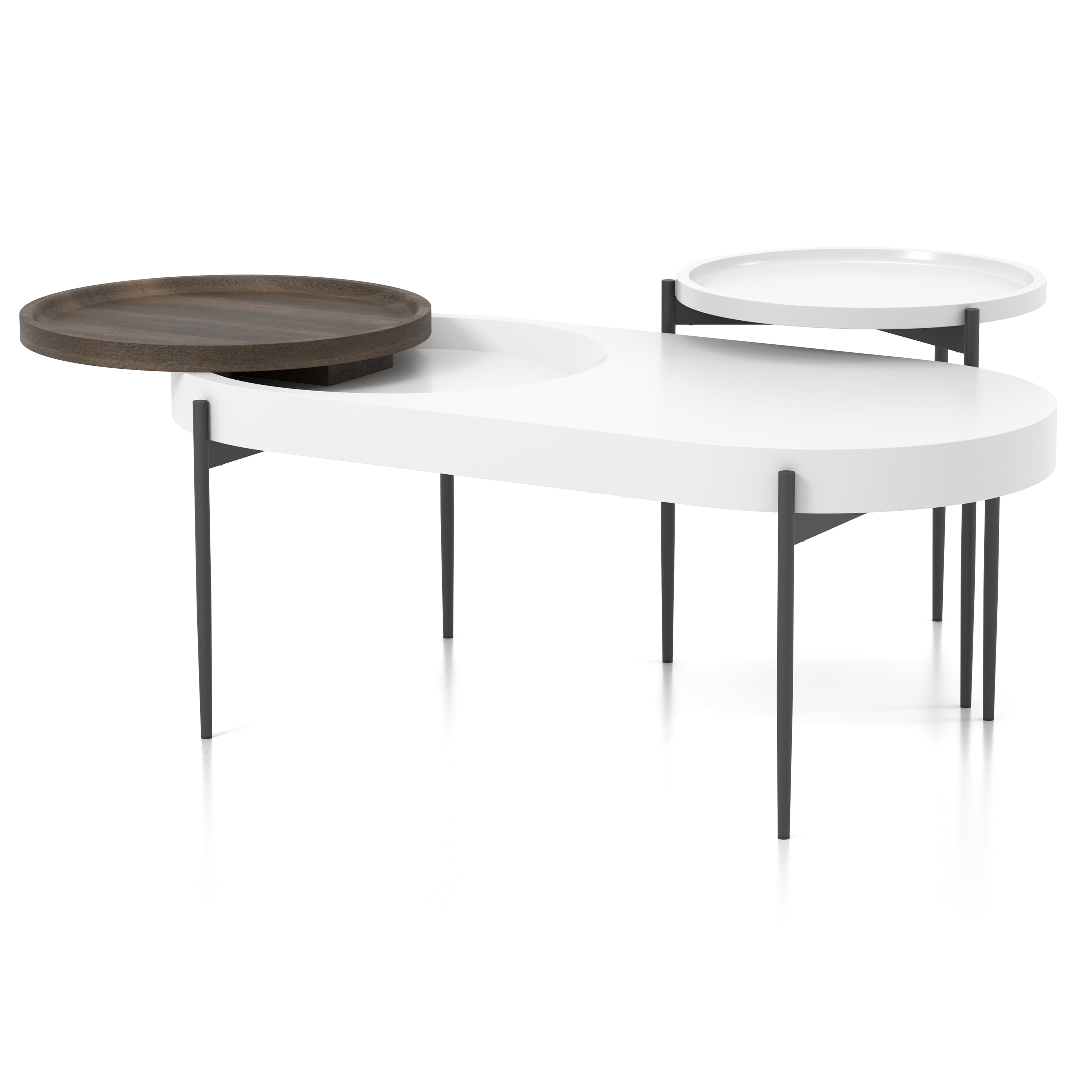 Furniture of America Asher 2-Piece Coffee Table Set, White