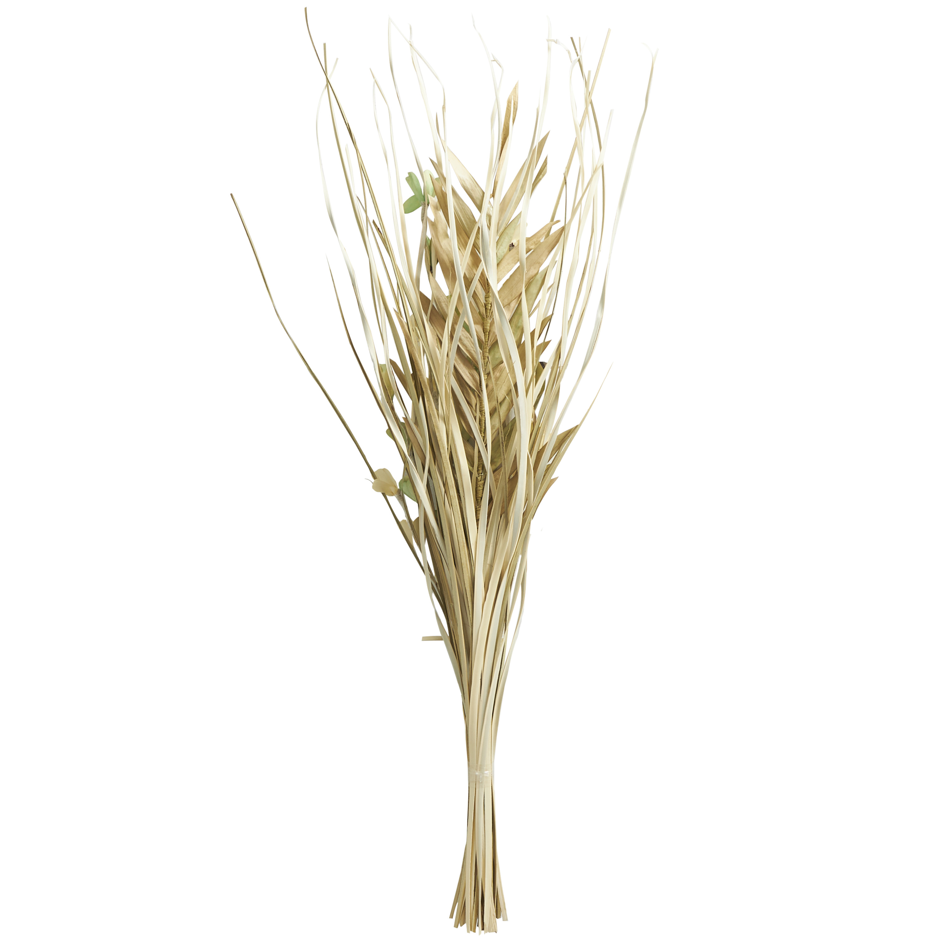 38" Handmade Tall Floral Grass Bouquet Dried Plant Natural Foliage Palm Leaf Bouquet with Green Accents, by DecMode