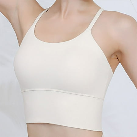 SBYOJLPB Sports Bra Women s Sports Bra Fitness Running Shockproof Yoga Tank Top Front Zipper No Steel Ring Comfort Sports Bra White 8(L)