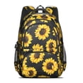 thumbnail image 2 of Black Sunflower Backpack for School,Cute School Bag,Schoolbag with Adjustable Shoulder Straps & Padded Back,16.9 Inch, 2 of 5