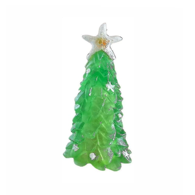 Árbol de Navidad de resina de cristal Decoración verde Adornos de temporada