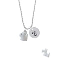 thumbnail image 2 of Delight Jewelry Resin White Scottie Dog Silvertone Script Initial Disc - E - Charm Necklace, 20"+3", 2 of 4