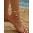 thumbnail image 3 of NICKSUN Gold Ankle Bracelets for Women Waterproof Starfish Shell Charm Anklets Trendy Summer Beach Jewelry, 3 of 7