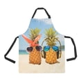 thumbnail image 2 of ASHLEIGH Hipster Funny Tropical Summer Beach Pineapples Wearing Sunglasses Unisex Adjustable Bib Apron with Pockets for Women Men Girls Chef for Cooking Baking Gardening Crafting, 2 of 2