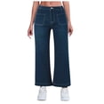 thumbnail image 1 of YDLCAFD Women's Spring And Summer Casual Comfortable Jeans Washed Stretch Flared Wide Leg Pants M, 1 of 7