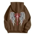 thumbnail image 4 of XIAOCHA Men's Two-Tone Angel Wings Hoodie Winter Oversized Hooded Top Edgy Gothic Streetwear Hoodie, 4 of 4