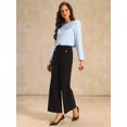 thumbnail image 3 of DARING DIVA Women's Crew neck Button Down Long Sleeve Cropped Blazer 2XL Light Blue, 3 of 6