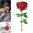 thumbnail image 1 of Decoración de flores rosas de cristal coleccionable, de cumpleaños, centro de Floral para boda, , Buffet, adorno de , artesanías rojo BLESIY Rosa de cristal, 1 of 8