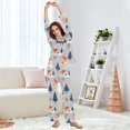 thumbnail image 5 of FORMRS Womens Pajama Set Long Sleeve Top and Pants with Pockets Soft Comfy Lounge Sleepwear, Sizes S-2XL, Gray Cartoon Houses, 5 of 7