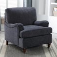 thumbnail image 3 of Clarendon Navy Blue Polyester Fabric Upholstered Transitional Arm Chair, 3 of 10