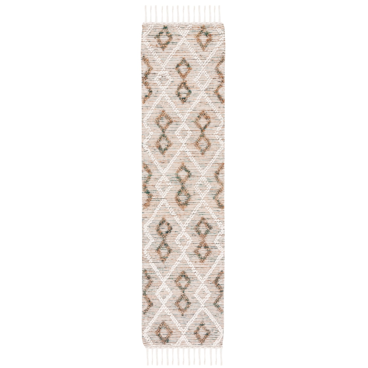 SAFAVIEH Natura Yamashita Geometric Area Rug, Ivory/Emerald, 5' x 8'