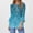 Light Blue, variant on Summer Savings Clearance! Fatuov 3/4 Sleeve Shirts Womens Tops Sale Button V-Neck Three-Quarter Flared Sleeve Tops Floral Print Tee Blouses Gold