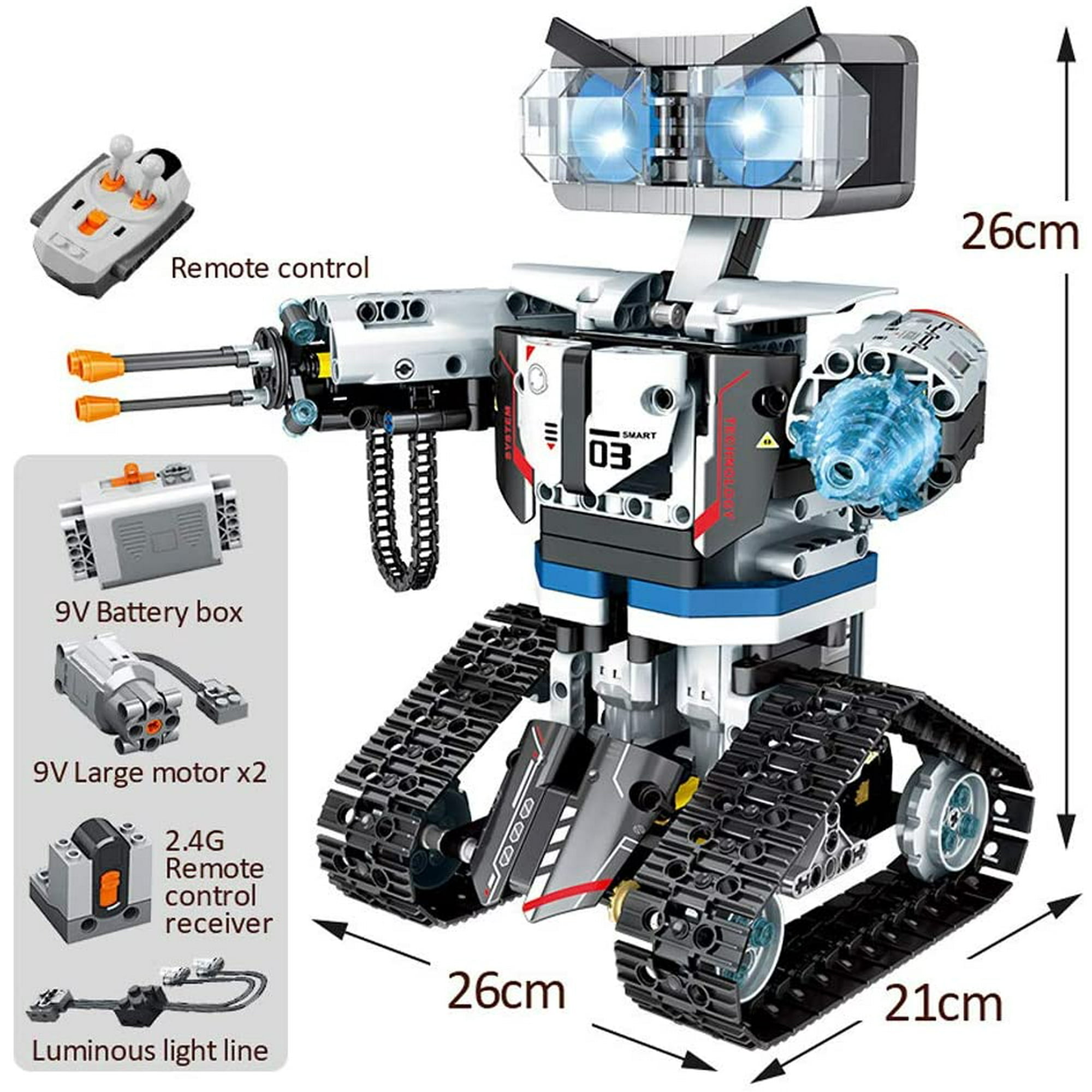 Amerteer Remote Control Robot Building Block Kit Large Stem Robotic Building Block Toys. Machinery Technology Weapon Robot Warrior for Adult Or 10 Y