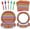 Mexican Fiesta, variant on Mexican Fiesta Tableware Party Supplies Set – Disposable Colorful Serape Striped Paper Plates, Napkins, and Forks, Cinco de Mayo, Taco Tuesday, Fiesta and Day of the Dead Decoration