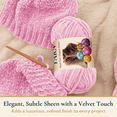 thumbnail image 3 of ComfiTime 3-Pack Velvet Yarn – Bulky #5, OEKO-TEX Certified, Soft Fluffy for Sweaters, Blankets, Scarves, Plush Toys & Home Décor, Crochet/Knitting/Amigurumi, 87.5 Yds/Skein, Machine Washable, Pink, 3 of 18
