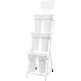 thumbnail image 5 of 3 Tier Metal Flower Display Stand with 6 Buckets, Moving Flower Bucket Stand with Wheel, Flower Display Stand for Home, Balcony, Garden, Flower shop, Club (White), 5 of 7