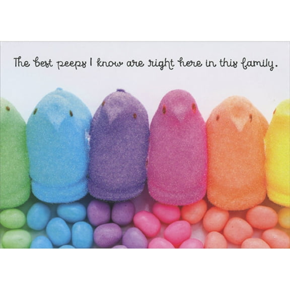 RSVP The Best Peeps I Know: Sparkling Peeps and Jelly Beans Relative Easter Card for Family Member