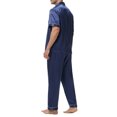 thumbnail image 4 of lmcalzta Mens Satin Silk Pajamas Sets Short Sleeve Sleepwear Button-Down Pjs Sets 2 Piece Loungewear with Pockets, 4 of 5
