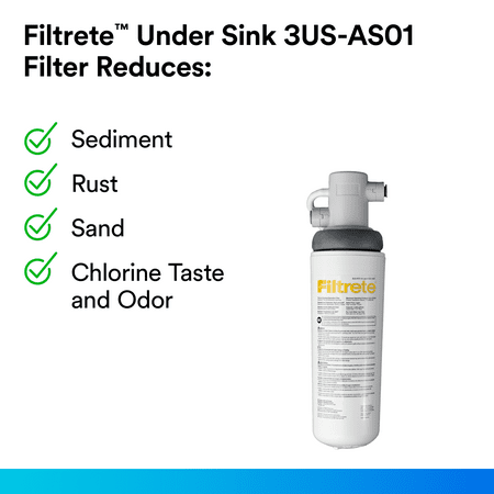 Filtrete - Standard Under Sink Quick Change Water Filtration System 3US-AS01 - White