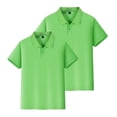 thumbnail image 3 of 2PC Kid Polo Shirts School Uniform Relaxed Fit Back To School Short Sleeve Button Up T Shirts Comfort Solid Color Pullover for Boys & Girls Green 3-4 Years, 3 of 7