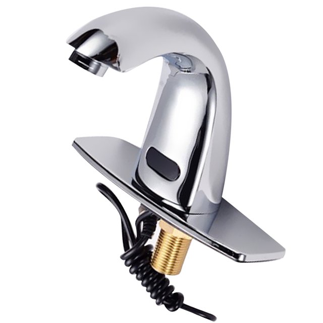 Moderno Sin Automático Sensor Faucet Grifo Decorativo Lavabo Del Fregadero Pulido Chrome Faucet Basin Tap 12 * 15.5 * 5.9cm BLESIY Baño del grifo automático