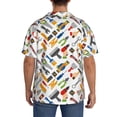 thumbnail image 3 of Logiee Home construction tools Print Men's Button Down Shirts Short Sleeve, Summer Beach Shirts,Vacation Wedding Shirts,Men's Casual Button-Down Shirts with Pocket-4X-Large, 3 of 5