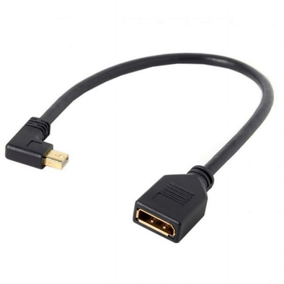 JSER Right Angled Mini DP DisplayPort 90 Degree to DisplayPort Female Cable for Displays Monitors
