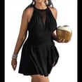thumbnail image 2 of Traje de Baño de Talla Grande con Control de Abdomen, Estilo Vintage, Clásico, Transpirable, para Mujer. Negro 4XL, 2 of 9