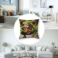 thumbnail image 5 of BANET  Frogs Throw Pillow Covers Funny Kids Cartoon Animal Square Pillow Cases Set of 2 for Decorative Cushion Bed Couch Sofa Green  20x20in, 5 of 7
