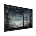 thumbnail image 2 of Designart "Midnight Gothic Window Winter's Tale II" Landscapes Framed Wall Art Decor - Traditional Grey Winter Landscape Living Room Framed Canvas Art, 2 of 6